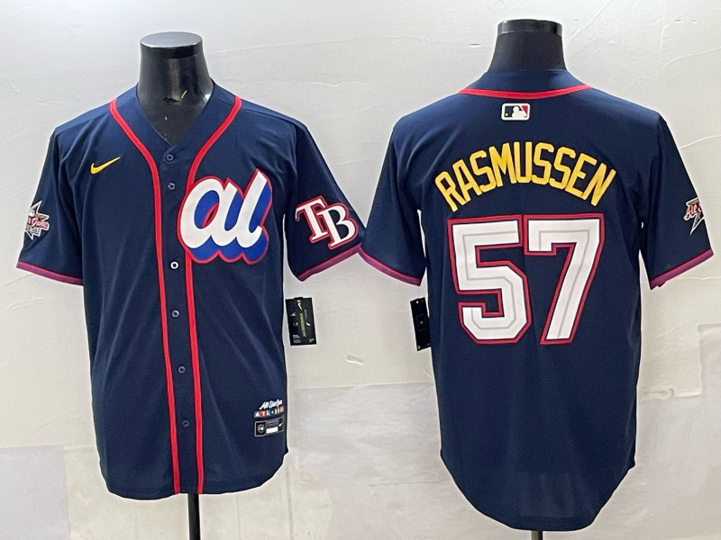 Men Texas Rangers #57 Rasmussen blue 2025 MLB All Star Jersey 004